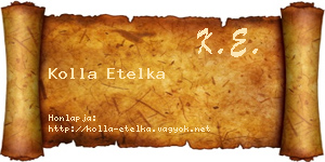 Kolla Etelka névjegykártya